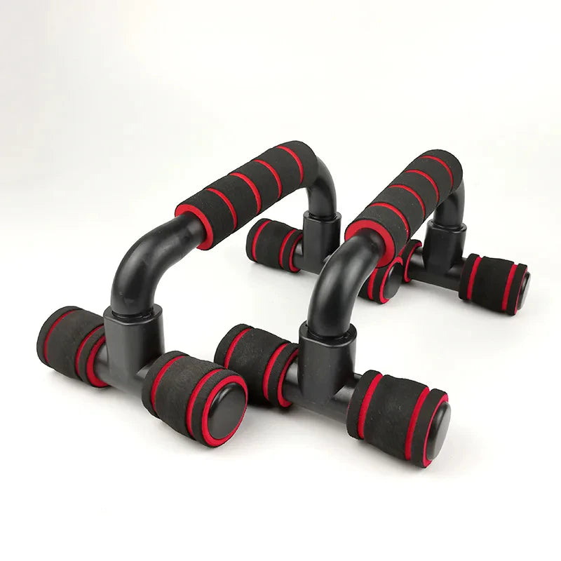 Black and red push up bars for home fitness from Aznolt on white background
