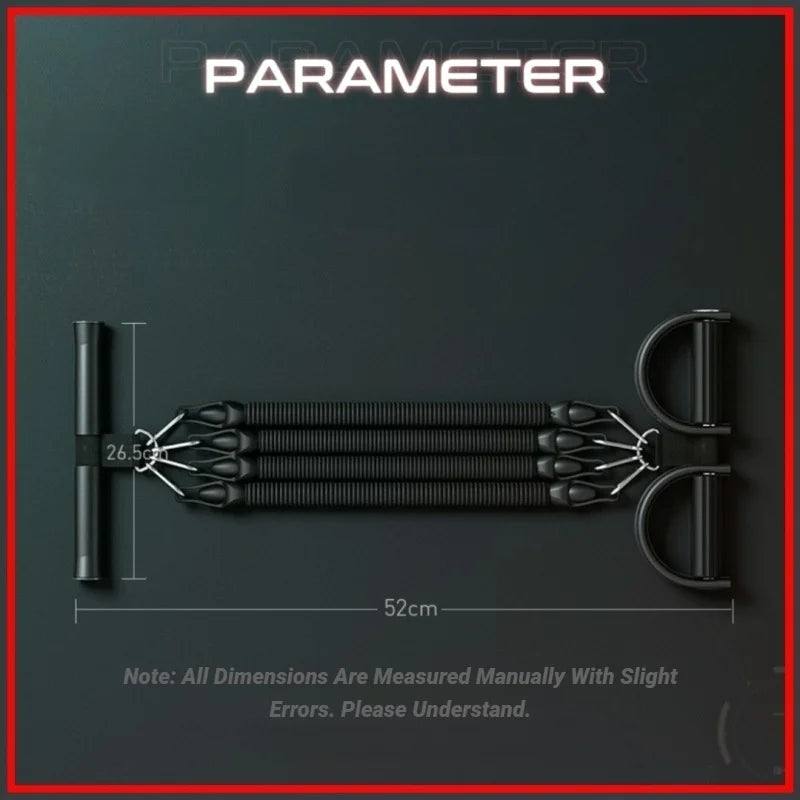 Aznolt home fitness chest expander resistance band with handles, 52cm length, on black background.