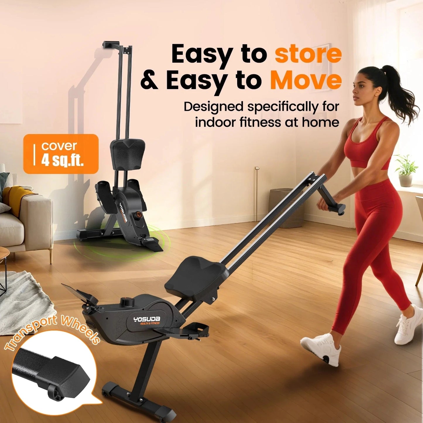 Aznolt® Magnetic Rowing Machine – Quiet, Foldable Home Rower