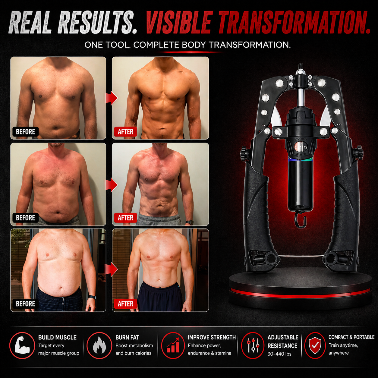 Aznolt® Muscle Trainer – Adjustable Resistance Trainer for Home Gym