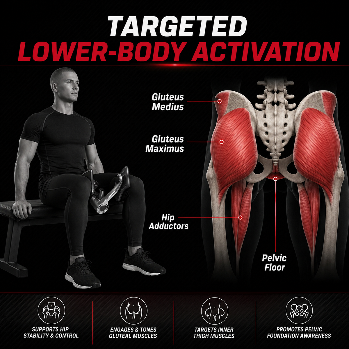 Aznolt® Adjustable Men’s Pelvic Floor & Buttock Trainer.
