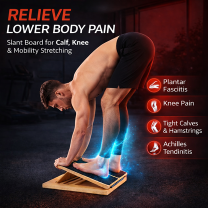 Aznolt® Adjustable Wooden Slant Board – Calf & Ankle Stretch Incline Balance Trainer
