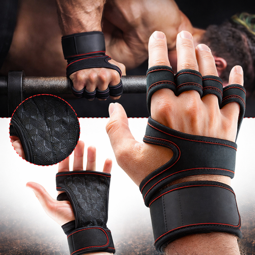 GripGuard Pro workout gloves with wrist support and textured palms for strength training by Aznolt