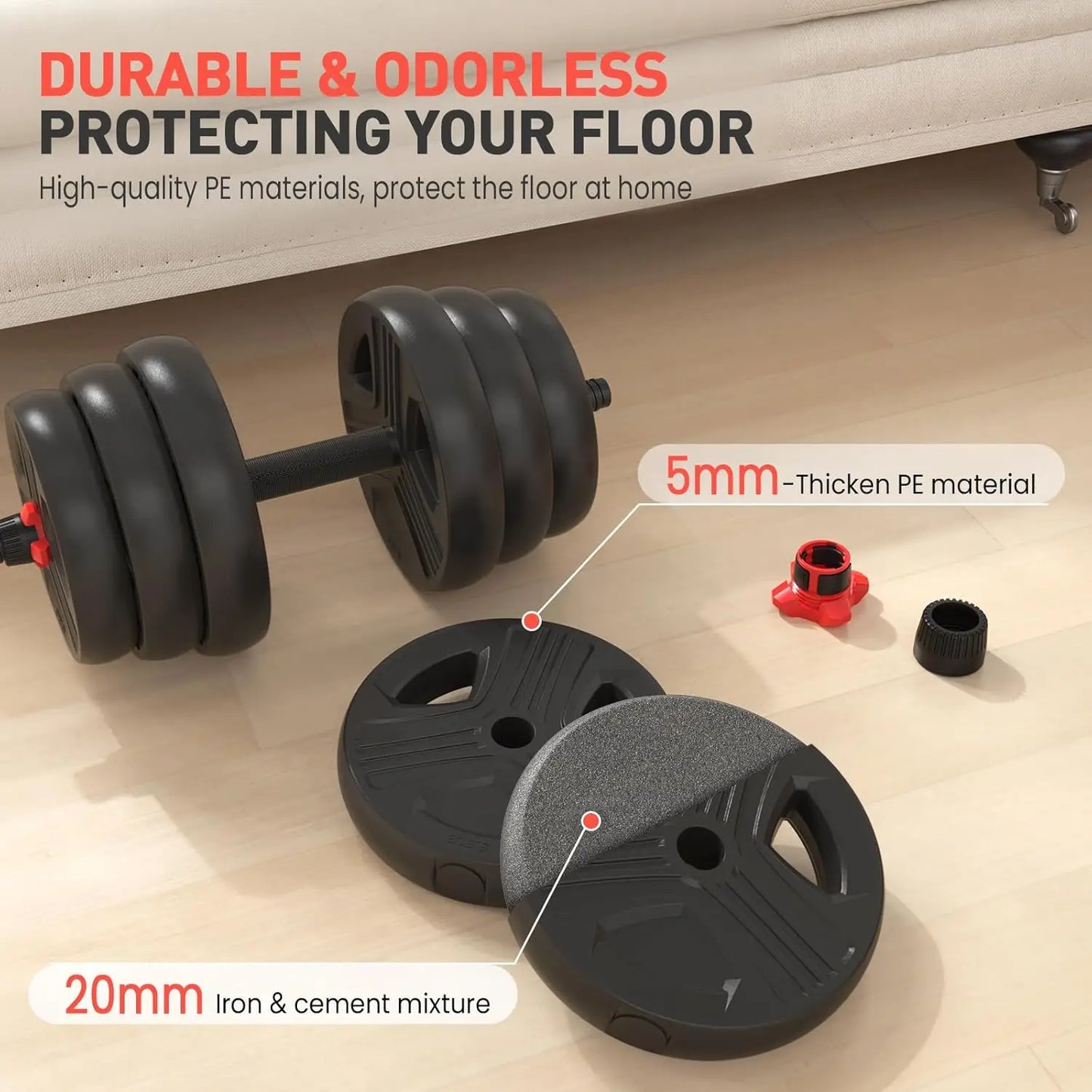 Aznolt® 3-in-1 Adjustable Dumbbell Set – 60 lbs Home Gym