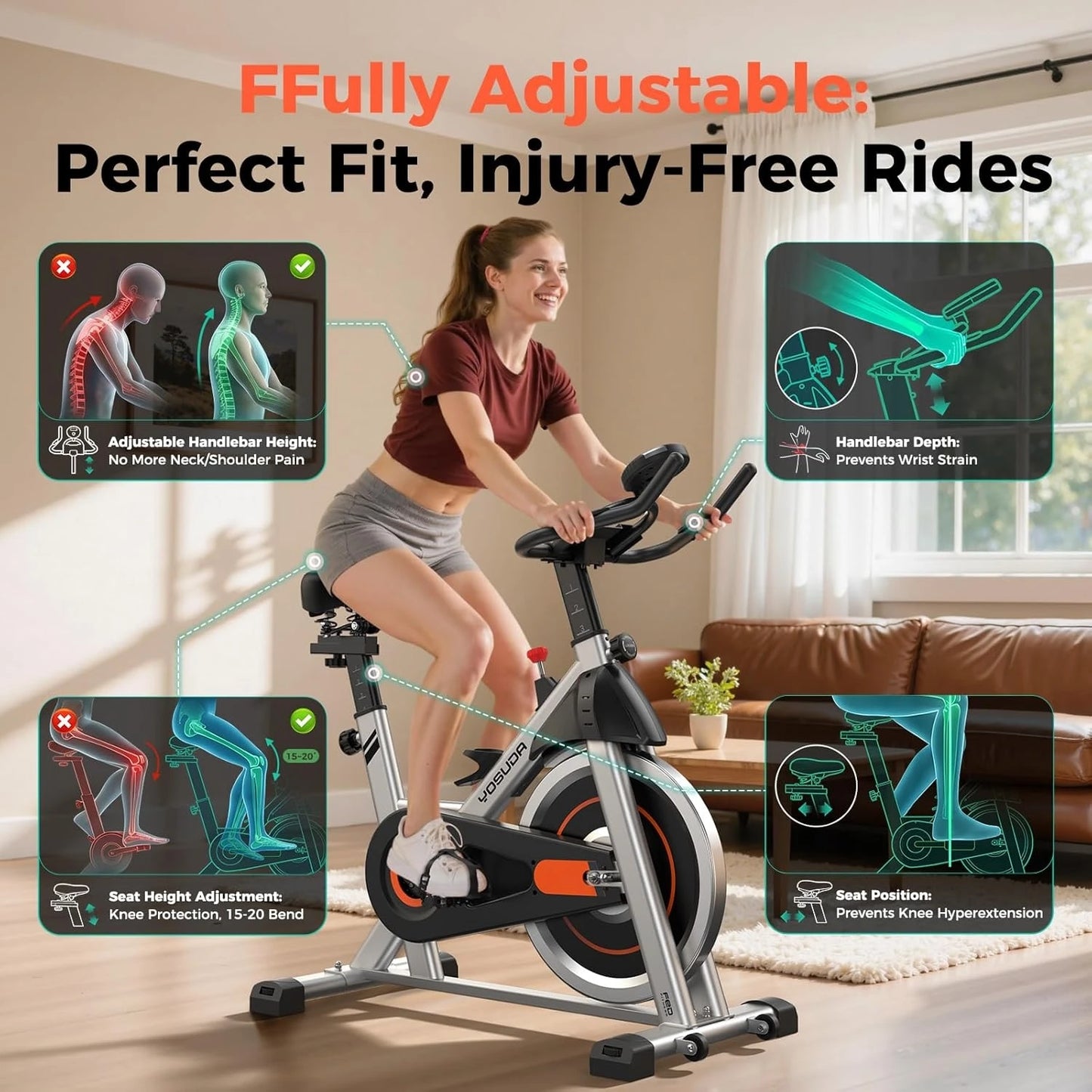 Aznolt® Magnetic Exercise Bike – Silent Home Cycling Machine