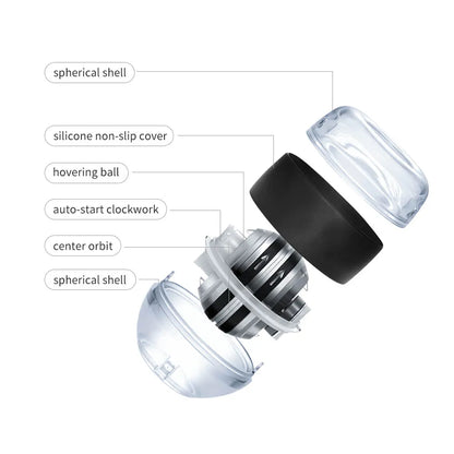 Exploded view of Aznolt auto-start gyroscopic wrist exerciser with labeled parts