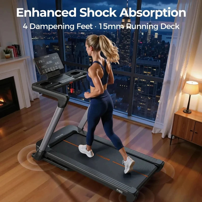Aznolt® Foldable Treadmill – Quiet Brushless Motor for Home Cardio