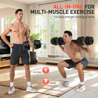Aznolt® 3-in-1 Adjustable Dumbbell Set – 60 lbs Home Gym