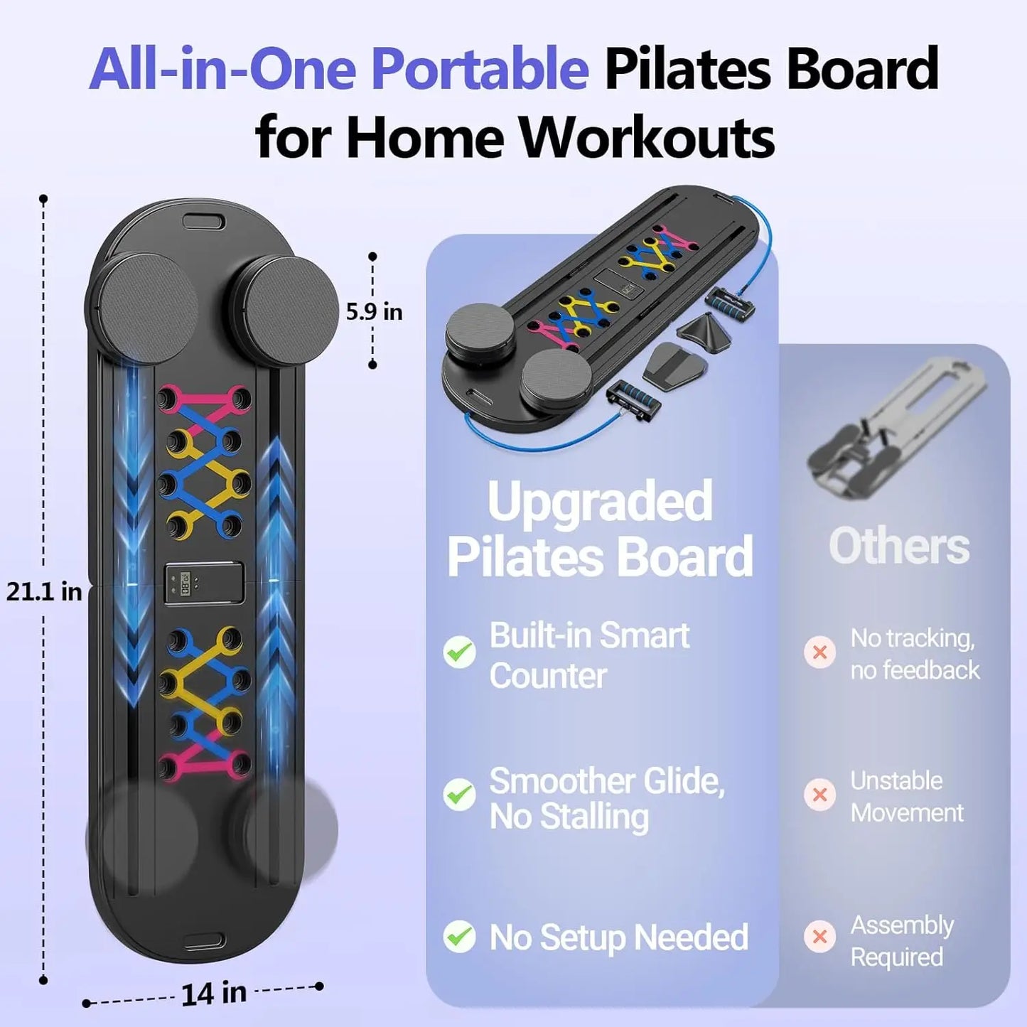Aznolt® Portable Pilates Reformer Board – Home Pilates Trainer