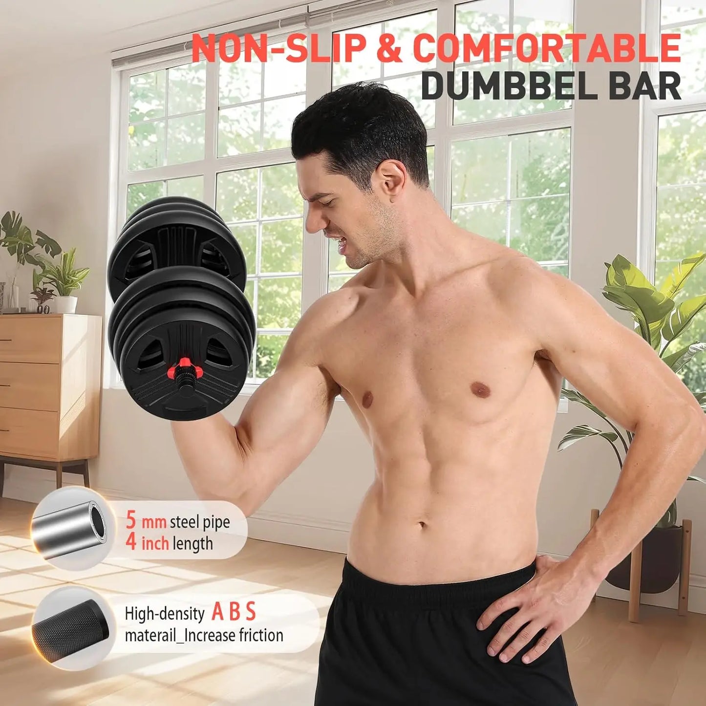 Aznolt® 3-in-1 Adjustable Dumbbell Set – 60 lbs Home Gym