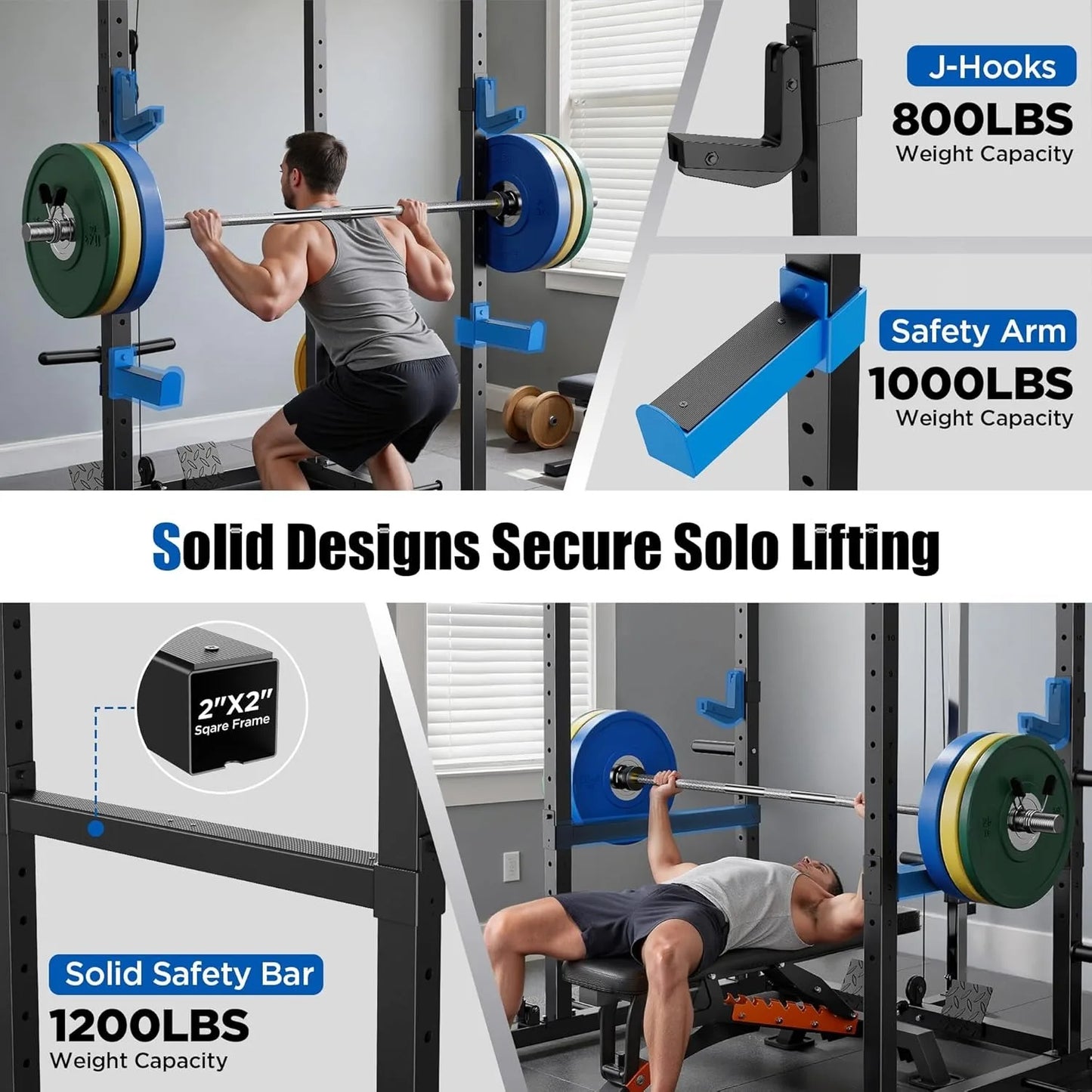 Aznolt® LAT Power Cage with Cable Crossover System – Home Gym Strength Trainer