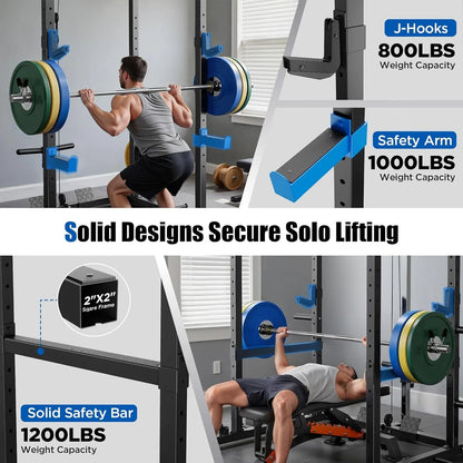 Aznolt® LAT Power Cage with Cable Crossover System – Home Gym Strength Trainer