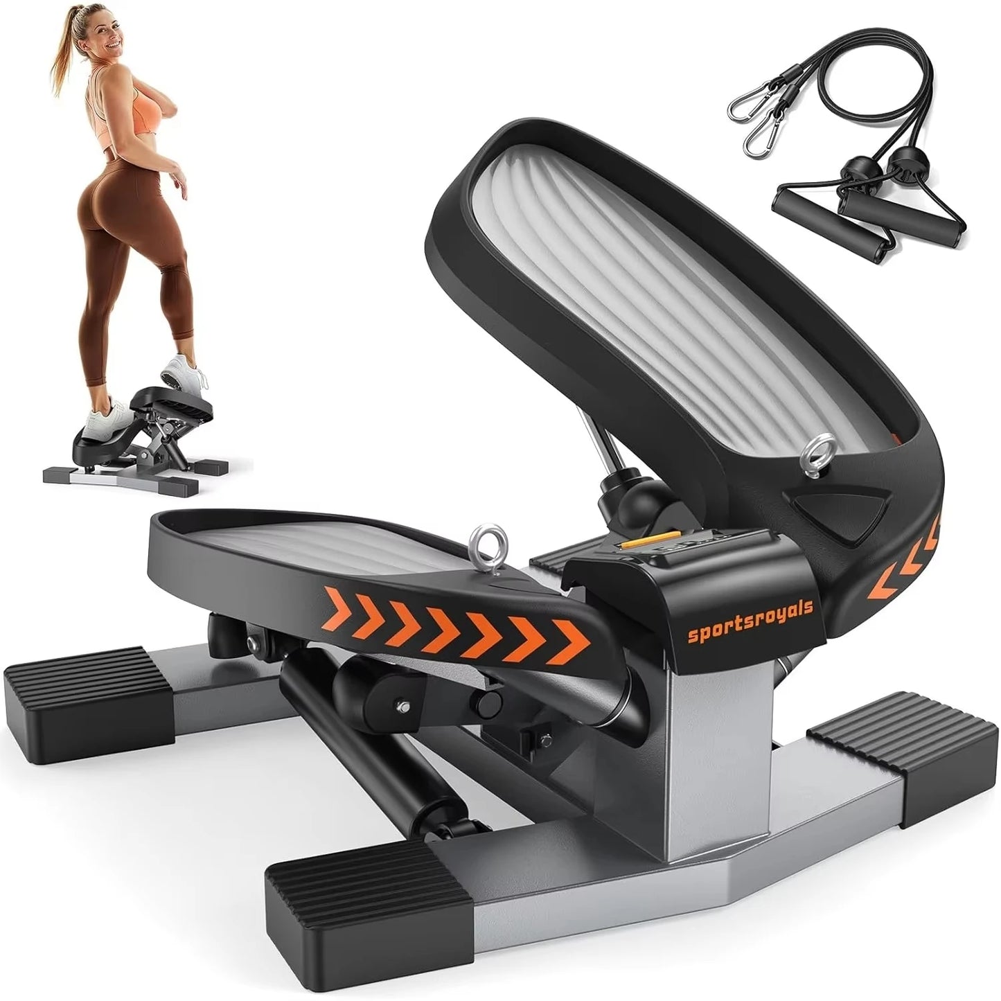 Aznolt® Twist Stair Stepper with Resistance Bands – Home Cardio Machine