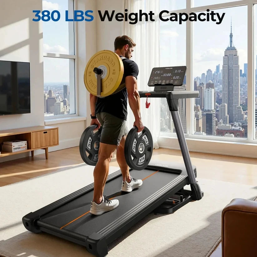 Aznolt® Foldable Treadmill – Quiet Brushless Motor for Home Cardio