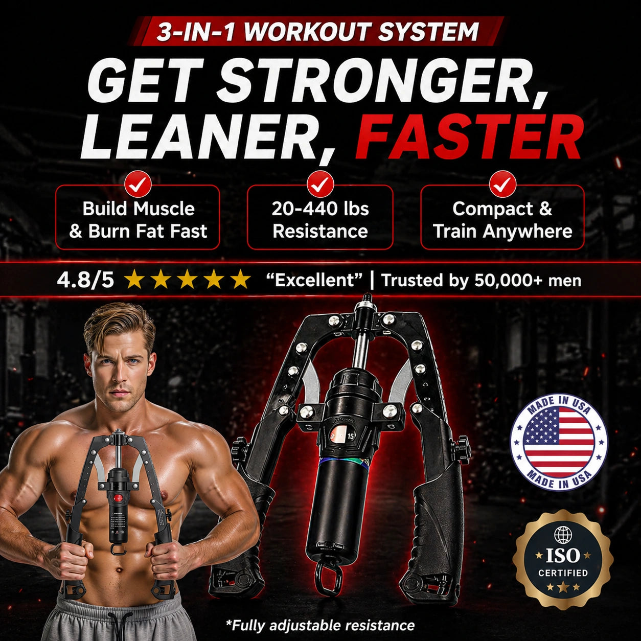 Aznolt® Muscle Trainer – Adjustable Hydraulic Resistance Trainer