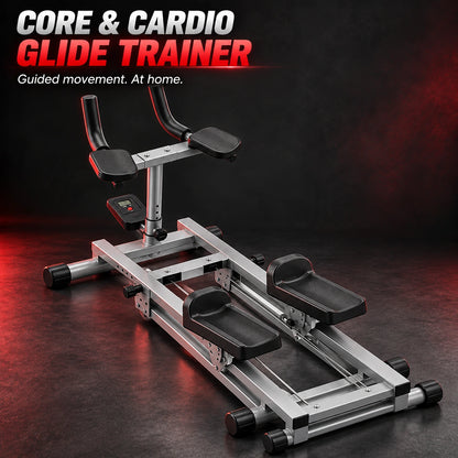 Aznolt Core & Cardio Glide Trainer – Premium Edition – silver frame and black support pads