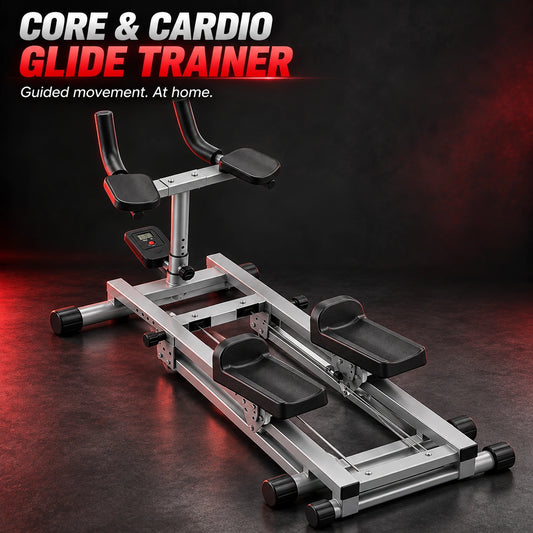 Aznolt Core & Cardio Glide Trainer – Premium Edition – silver frame and black support pads
